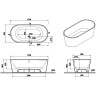 Ванна VITRA GEO 170x80 отдельностоящая, ножки скрытый сифон 65370006000